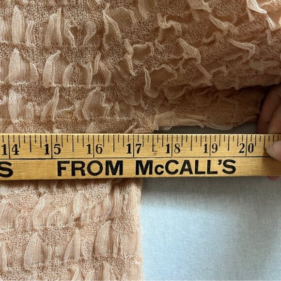 NWT Zara puffy sleeves open back short sleeve chiffon textured top Sz M - Picture 10 of 11